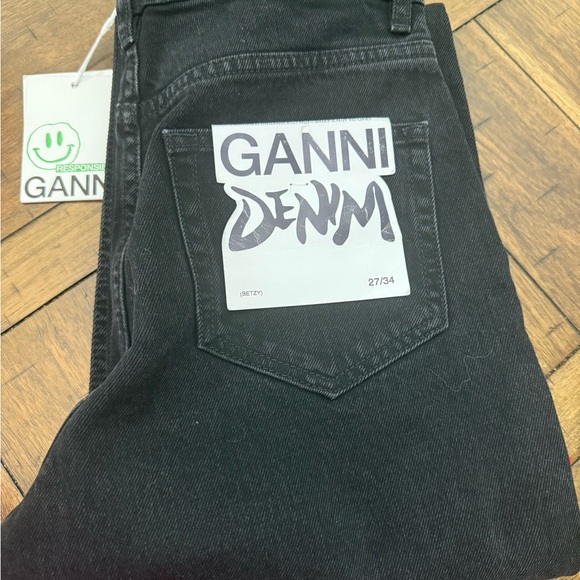 Ganni Black Flare Jeans for Women - Picture 7 of 7
